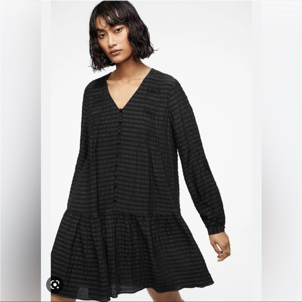 Anine Bing Black Striped Long Sleeve Dress